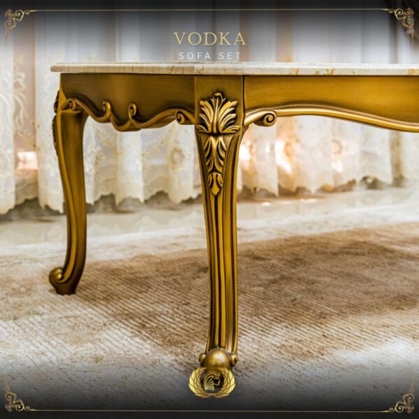 4Pcs Handmade Gold Beige Vodka Sofa Set 17