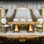 Handmade Gold Beige Vodka Dining Arm Chair 20