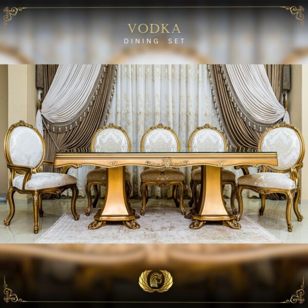 Handmade Gold Beige Vodka Dining Arm Chair 14