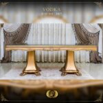 Handmade Gold Beige Vodka Dining Table 17