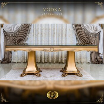 Handmade Gold Beige Vodka Dining Table