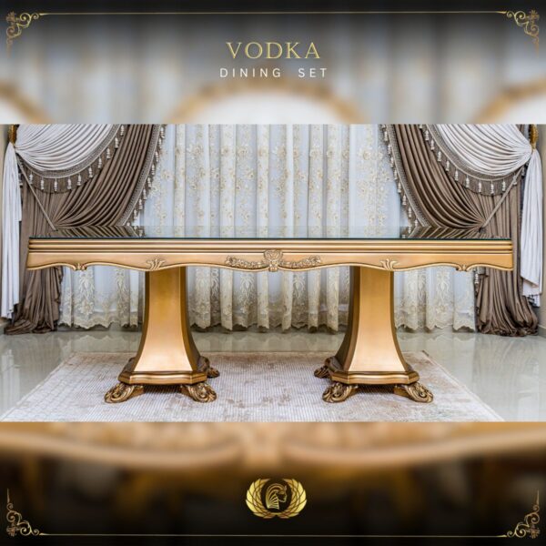 Handmade Gold Beige Vodka Dining Table 10