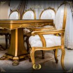 Handmade Gold Beige Vodka Dining Arm Chair 18