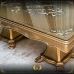 Handmade Gold Beige Vodka Dining Table 20