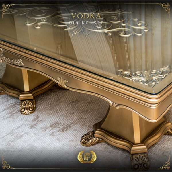 Handmade Gold Beige Vodka Dining Table 13