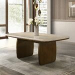 Kasha Dining Table with Natural Marble Top DN04665 By ACME 11