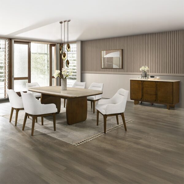 Kasha Dining Table with Natural Marble Top DN04665 By ACME 10