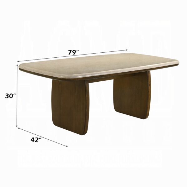 Kasha Dining Table with Natural Marble Top DN04665 By ACME 9