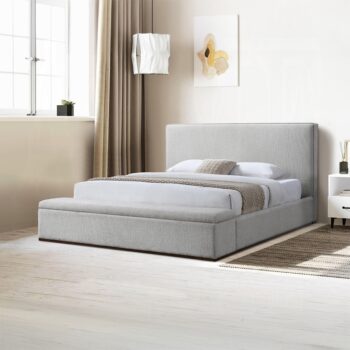 Boxter Storage Bed in Beige Linen Upholstered By ACME