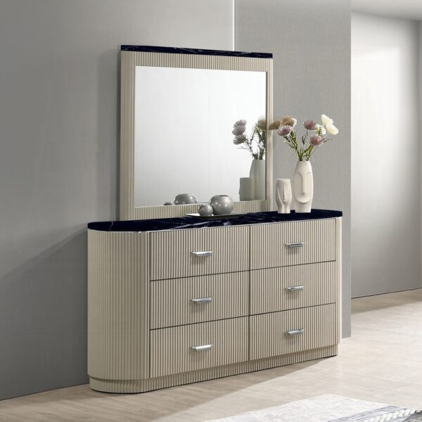 Travonte Mirror in Beige Finish BD04884 By ACME 9