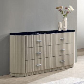 Travonte 6-Drawer Dresser with Marble Top BD04885 By ACME