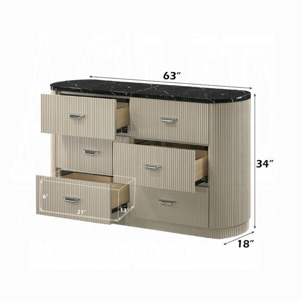Travonte 6-Drawer Dresser with Marble Top BD04885 By ACME 8