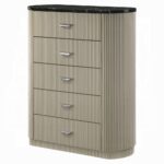 Travonte Beige 5 Drawers Chest with Marble Top BD04886 By ACME 13