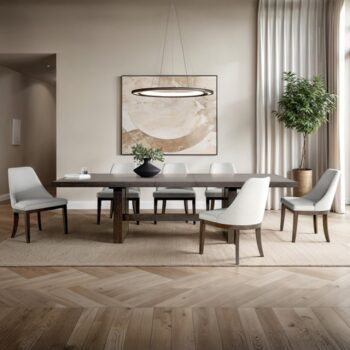 Morden 9-Piece Dining Table Set  FM3420BR-T-9PC-20WH by Furniture of America
