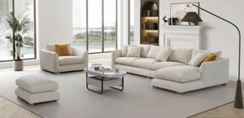 SF777-RCH Beige Fabric Right Chaise By Mcferran