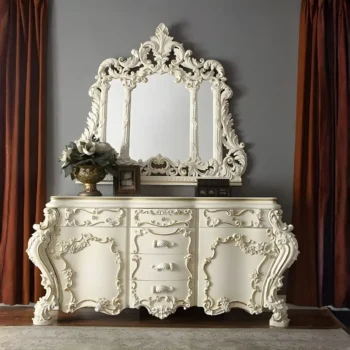 White Gloss Finish Dresser HD-8089 By Homey Design