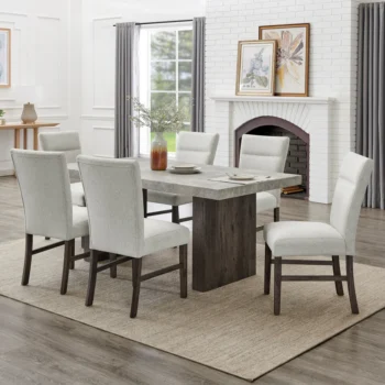 D4201-7PC Gray Dining Set By Mcferran