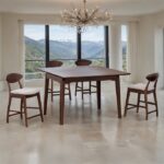 Croglio 5 Pc Counter Height Dining Set FM30008WN-PT-5PC-06 Mid-Century Modern by Furniture of America Dining Room Furniture Mobilia Cleopatra 9 Croglio 5 Pc Counter Height Dining Set FM30008WN-PT-5PC-06 Mid-Century Modern by Furniture of America 9