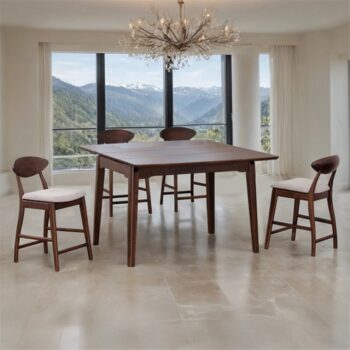 Croglio 5 Pc Counter Height Dining Set  FM30008WN-PT-5PC-06 Mid-Century Modern by Furniture of America