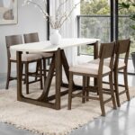 Vellara Counter Height Table with Stone Top FM34021DW-PTST-TABLE Transitional Dark Walnut by Furniture of America Dining Room Furniture Mobilia Cleopatra 9 Vellara Counter Height Table with Stone Top FM34021DW-PTST-TABLE Transitional Dark Walnut by Furniture of America 9