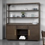 Vellara Hutch & Buffet FM34021DW-HB-SET Dark Walnut Stone Top Dining Storage by Furniture of America Curio & Buffet Mobilia Cleopatra 7 Vellara Hutch & Buffet FM34021DW-HB-SET Dark Walnut Stone Top Dining Storage by Furniture of America 7