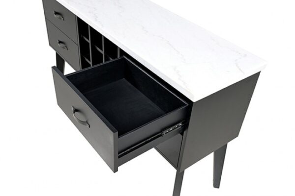 Shildon Server FM-AC9002SV Black & White Marble Dining Storage by Furniture of America 12