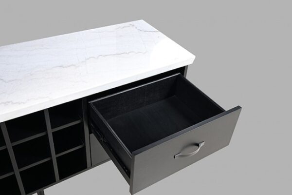 Shildon Server FM-AC9002SV Black & White Marble Dining Storage by Furniture of America 14