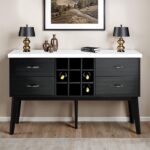 Shildon Server FM-AC9002SV Black & White Marble Dining Storage by Furniture of America Dining Room Furniture Mobilia Cleopatra 15 Shildon Server FM-AC9002SV Black & White Marble Dining Storage by Furniture of America 15