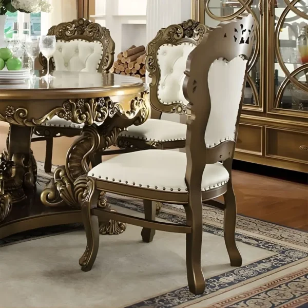 Met Ant Gold & Perfect Brown Victorian 5PCs Dining Table Set HD-8008 By Homey Design - Image 2