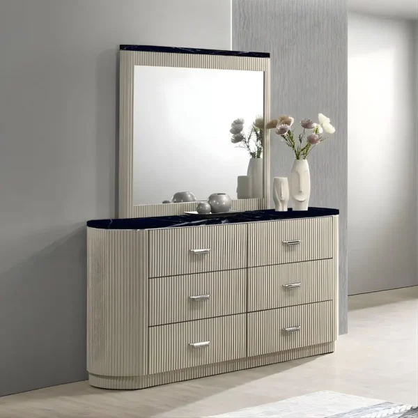 Travonte 6-Drawer Dresser with Marble Top BD04885 By ACME - Image 2