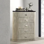 Travonte Beige 5 Drawers Chest with Marble Top BD04886 By ACME