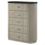 Travonte Beige 5 Drawers Chest with Marble Top BD04886 By ACME - Image 3