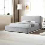 Boxter Storage Bed in Beige Linen Upholstered By ACME
