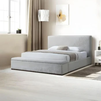 Boxter Storage Bed in Beige Linen Upholstered By ACME