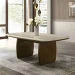 Kasha Dining Table with Natural Marble Top DN04665 By ACME