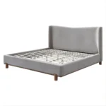 Melbourne Gray Chenille Upholstered Bed By ACME - Image 4