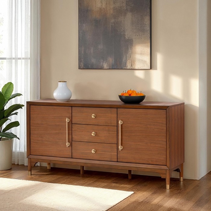 Hepburne Walnut Server Fm34000Wn-Sv Mid-Century Storage By Furniture Of America | Mobilia Cleopatra 3 Hepburne Walnut Server – Mid-Century Storage | Mobilia Cleopatra