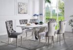 Valdevers 7 Pc Dining Table Set CM3294T-7PC-AC261BK — Glam Chrome By Furniture of America
