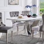 Valdevers 7 Pc Dining Table Set CM3294T-7PC-AC261BK — Glam Chrome By Furniture of America