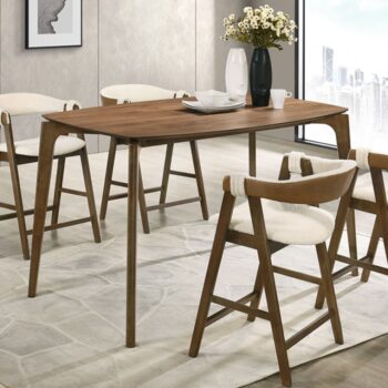 Ebikon 5 Pc Counter Height Table Set FM3211WN-PT-35W Walnut By Furniture of America