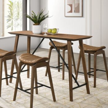 Klamath 5 Pc Counter Height Table Set FM3215WN-PT Mid-Century Modern Walnut By Furniture of America 6