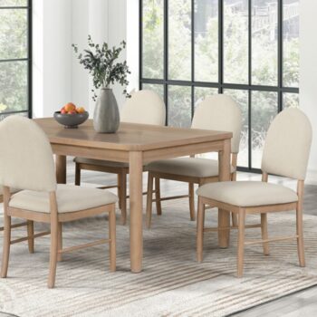 Rheinfall 7 Pc Dining Table Set FM3426NT-T-7PC Transitional Natural/Beige By Furniture of America