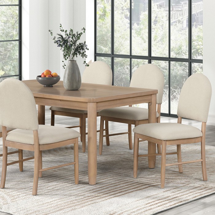Rheinfall 5 Pc Dining Table Set Fm3426Nt-T-5Pc Transitional Natural/Beige By Furniture Of America | Mobilia Cleopatra 3 Rheinfall 5 Pc Dining Table Set Natural/Beige | Mobilia Cleopatra