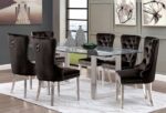 Silvestri 5 Pc Contemporary Dining Set Chrome | Mobilia Cleopatra