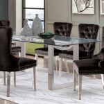 Silvestri 5 Pc Contemporary Dining Set Chrome | Mobilia Cleopatra