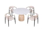 Neasden 5 Pc Dining Table Set – Modern Engineered Stone Design
