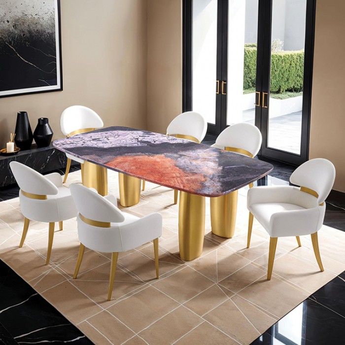 Northolt 5 Pc Dining Table Set Fm37004Gy-T-5Pc Contemporary Sintered Stone By Furniture Of America Dining Room Furniture Mobilia Cleopatra 7 Northolt 5 Pc Dining Table Set FM37004GY-T-5PC Contemporary Sintered Stone By Furniture of America 7