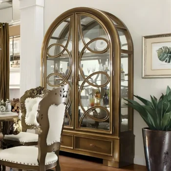 Met Ant Gold & Perfect Brown Victorian Curio HD-8008 By Homey Design