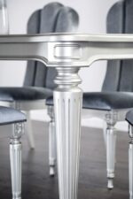 Parc Dining Table FM3416SV-T Glam Silver Dining Table with Turned Fluted Legs By Furniture of America Dining Room Furniture Mobilia Cleopatra 20 Parc Dining Table FM3416SV-T Glam Silver Dining Table with Turned Fluted Legs By Furniture of America 20