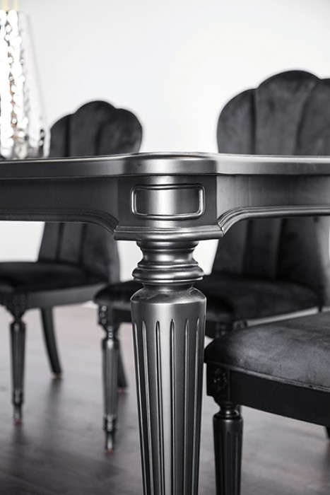 Melodi Parc Dining Table Fm3416Bk-T Glam Black Dining Table With Turned Fluted Legs By Furniture Of America Dining Room Furniture Mobilia Cleopatra 13 Melodi Parc Dining Table FM3416BK-T Glam Black Dining Table with Turned Fluted Legs By Furniture of America 13